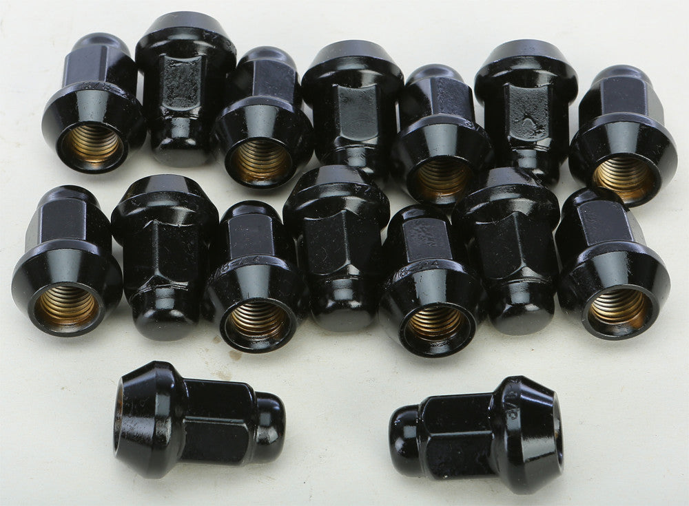 AWC Lug Nuts Black Pol 3/8"-24 60' Tapered 16/Pk ALUGB-13BX