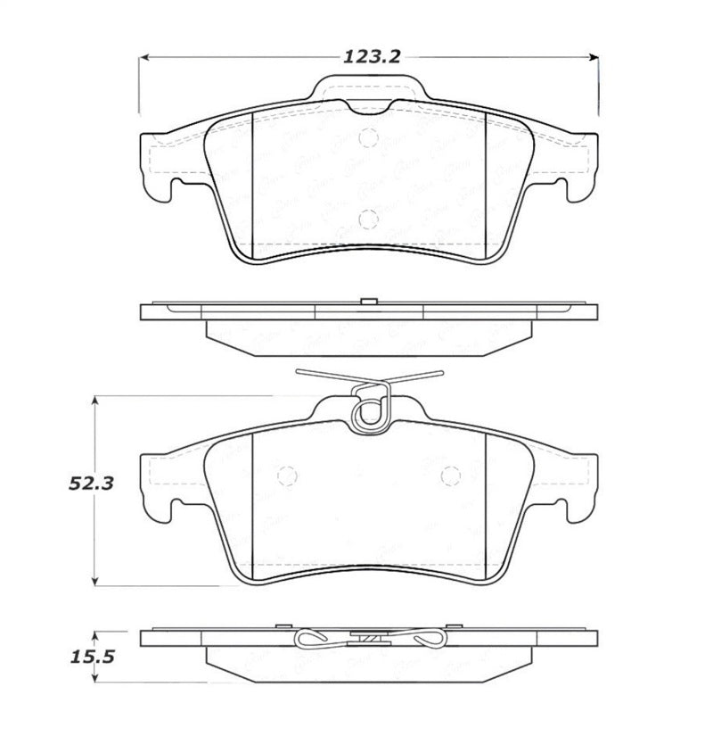 StopTech Street Touring 07-09 Mazdaspeed3 / 06-07 Mazdaspeed6 Rear Brake Pads 308.1095