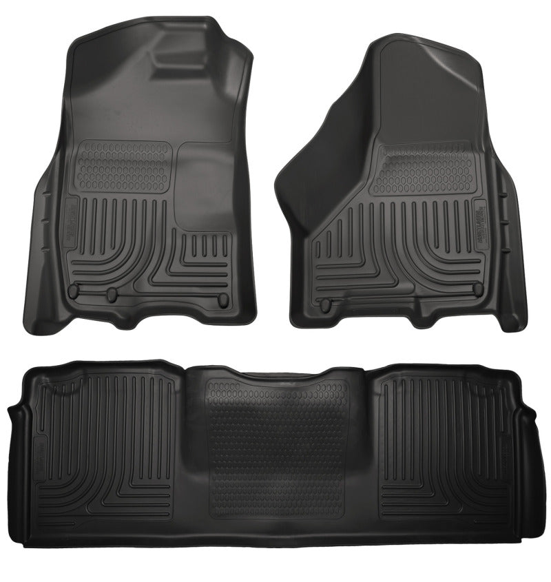 Husky Liners 10-12 Dodge Ram 2500/3500 Mega Cab WeatherBeater Combo Black Floor Liners 99041