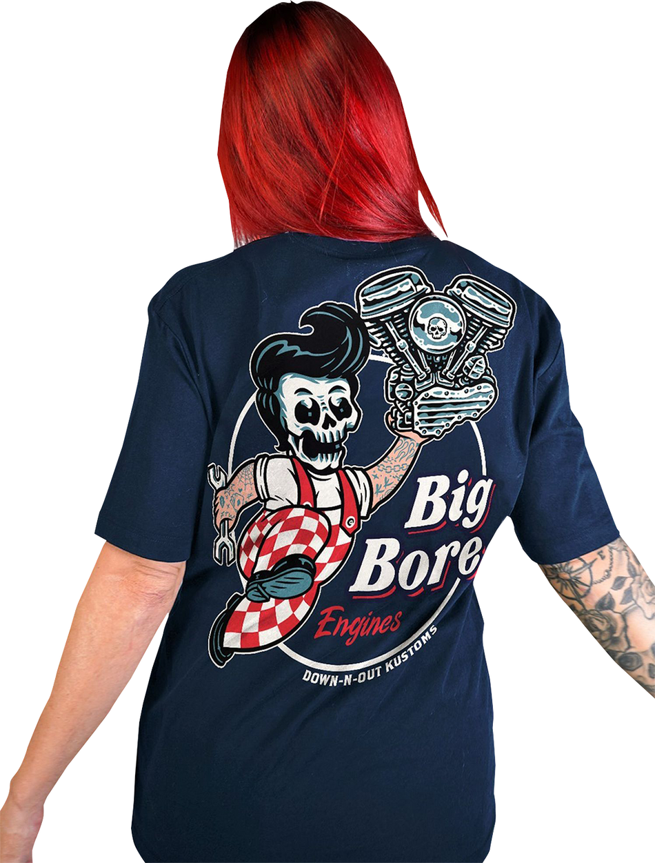 LETHAL THREAT Down-N-Out Big Bore T-Shirt - Navy - 3XL DT10048XXXL