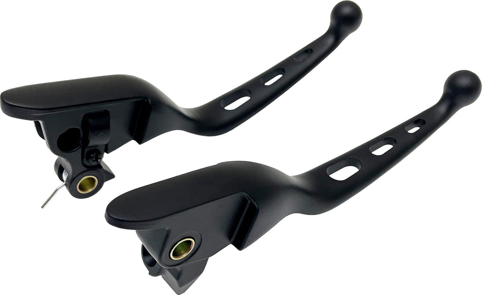 HARDDRIVE Tri-Hole Lever Set Black Flt `21-Up Cbl Clutch 53845