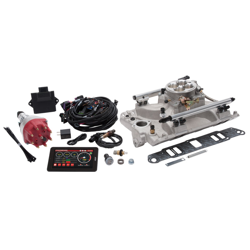 Edelbrock Pro Flo 4 Fuel Injection Kit Seq Port Pontiac 326-455 ci 550 Max HP 2 LbHr Injectors Satin 35970