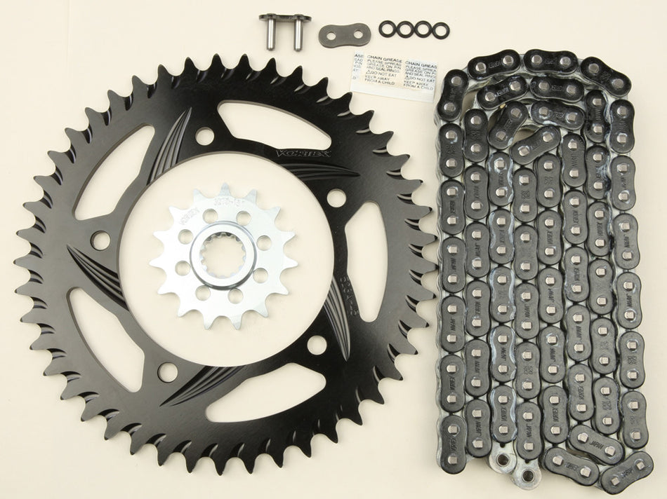 VORTEX Sprocket/Chain Kit Stl/Alu 15/45t Blk Rx3 520-114l Blk CK6287