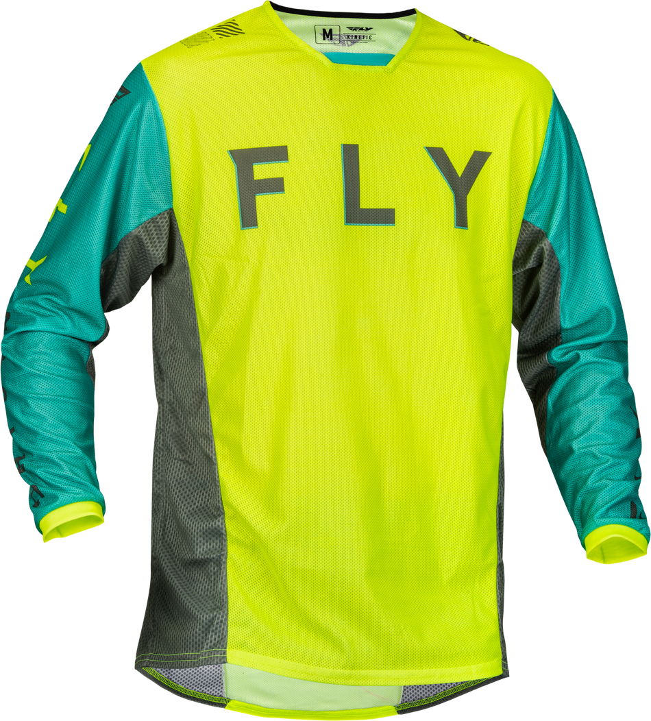 FLY RACING Kinetic Mesh Kore Jersey Hi-Vis/Teal/Grey 2x 377-3162X