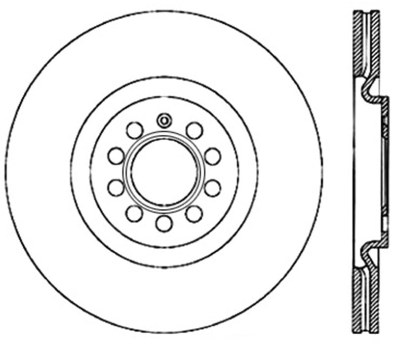 StopTech 09 VW Passat CC / 06-09 Passat Slotted & Drilled Left Front Rotor 127.33112L