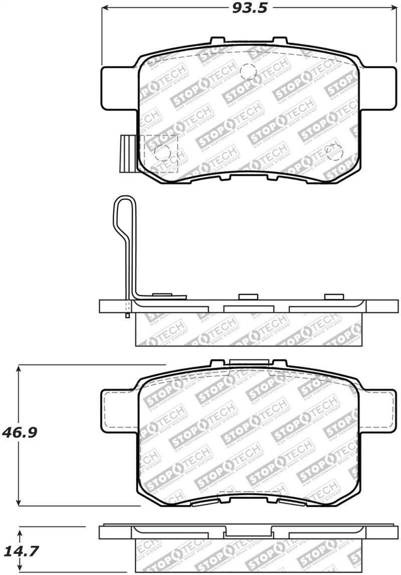 StopTech Street Select Brake Pads - Rear 305.1336