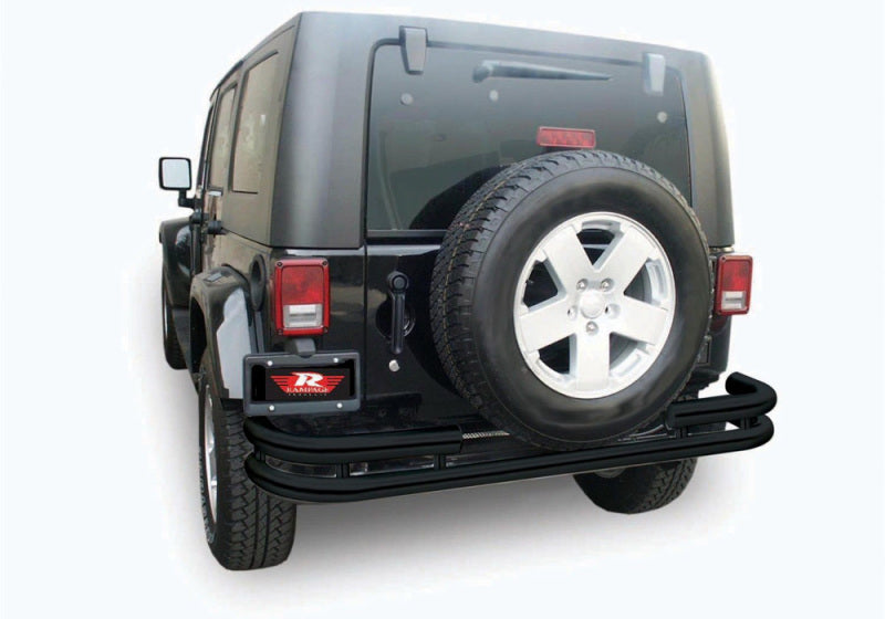 Rampage 2007-2018 Jeep Wrangler(JK) Double Tube Rear Bumper - Black 88648