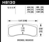 Hawk Brembo X9 060 71/74 / Brembo XA4 D3 01/04 / Wilwood Integra IP Racing DTC-70 Brake Pads KHB130U.980