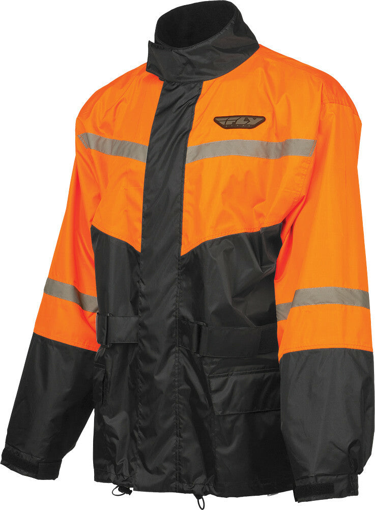 FLY RACING 2-Piece Rain Suit Black/Orange 5x 479-80195X