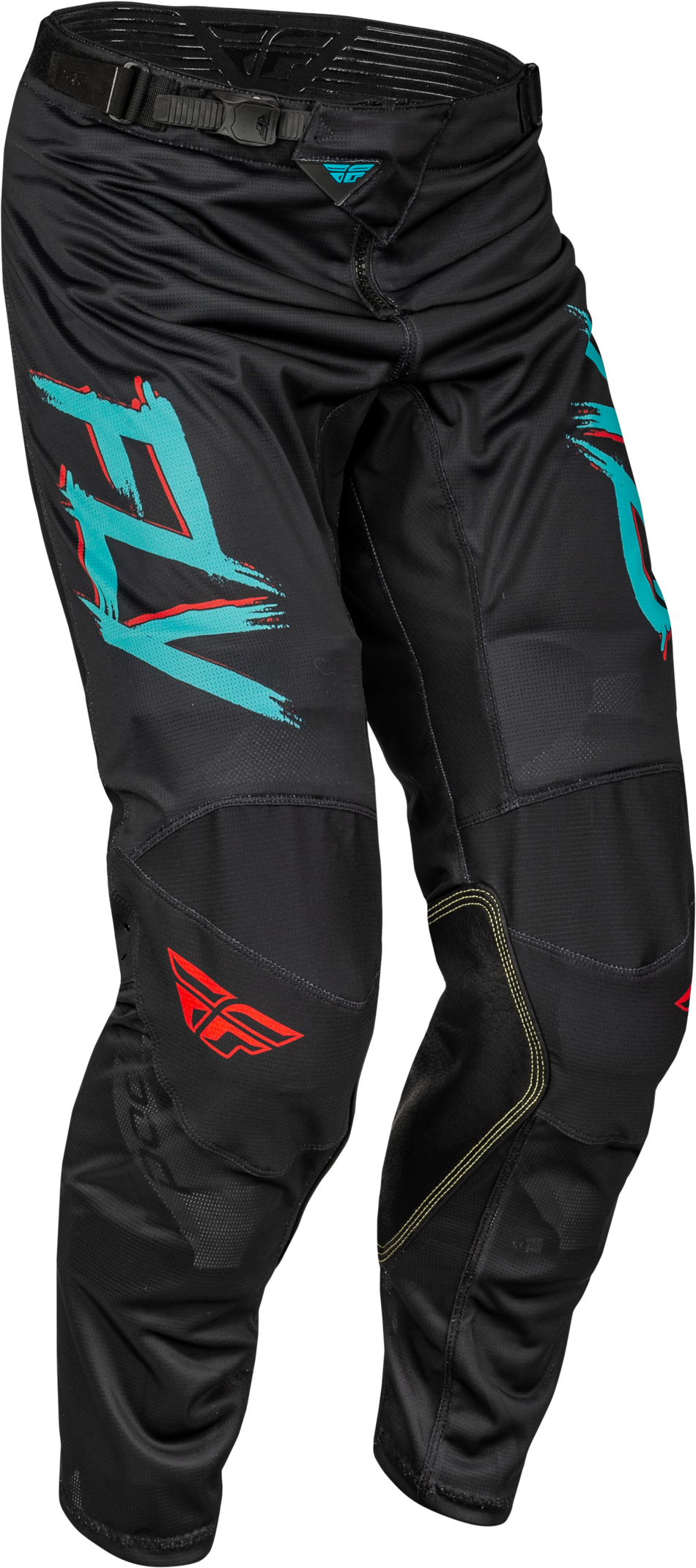 FLY RACING Kinetic Mesh Rave Pants Red/Black/Mint Sz 28 377-32228