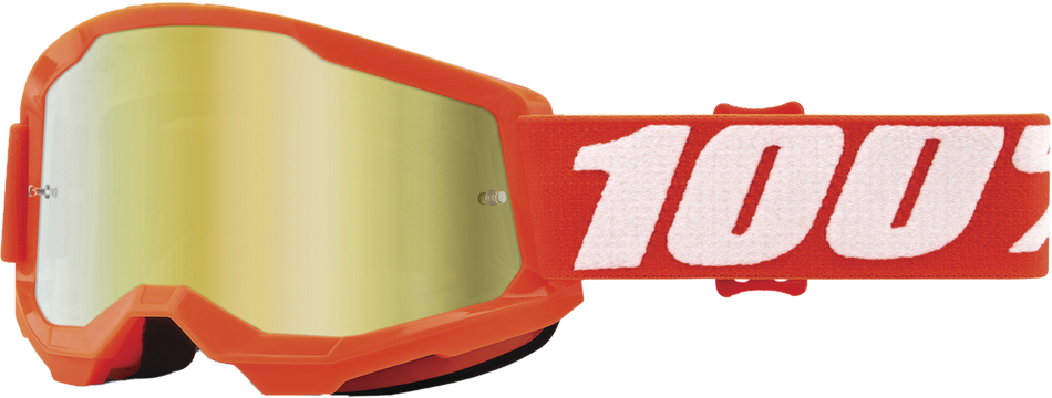 100% Strata 2 Junior Goggle Orange Mirror Gold Lens 50032-00005