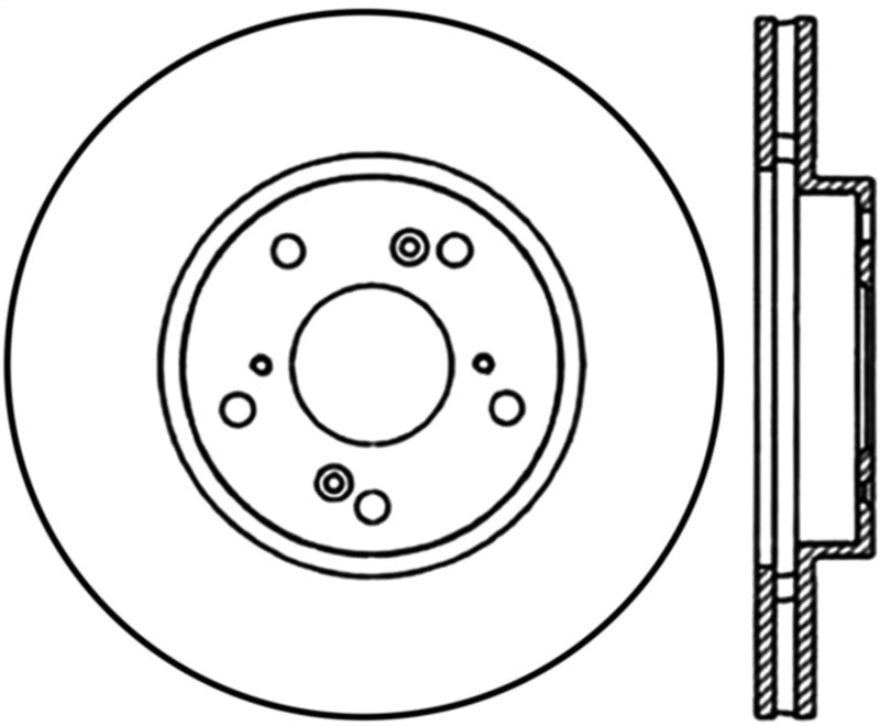 StopTech 06-08 Civic GX / 02-04 CR-V / 98-02 Honda Accord V6 / 03-07 Accord 4 cyl/V6 MT Slotted & D 127.40036L