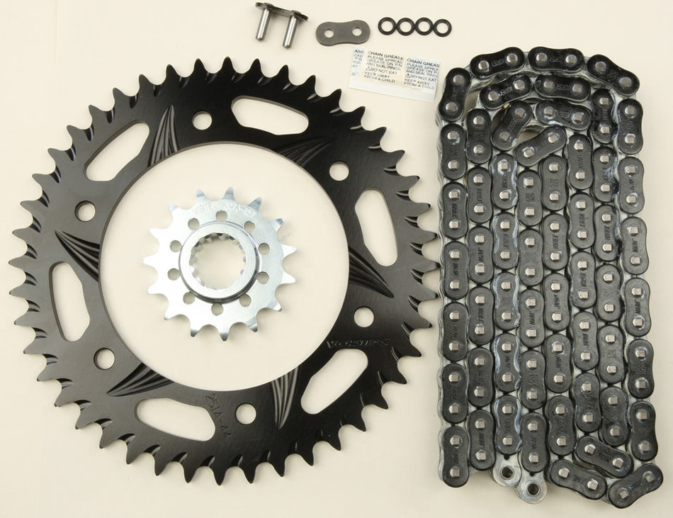 VORTEX Sprocket/Chain Kit Stl/Alu 15/44t Blk Rx3 520-112l Blk CK6332