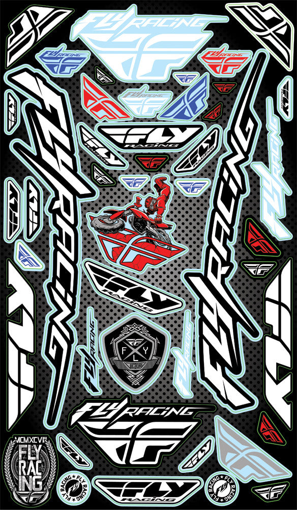 FLY RACING 2015 Sticker Sheet 10.5"X18" FLY DECAL SHEET '15