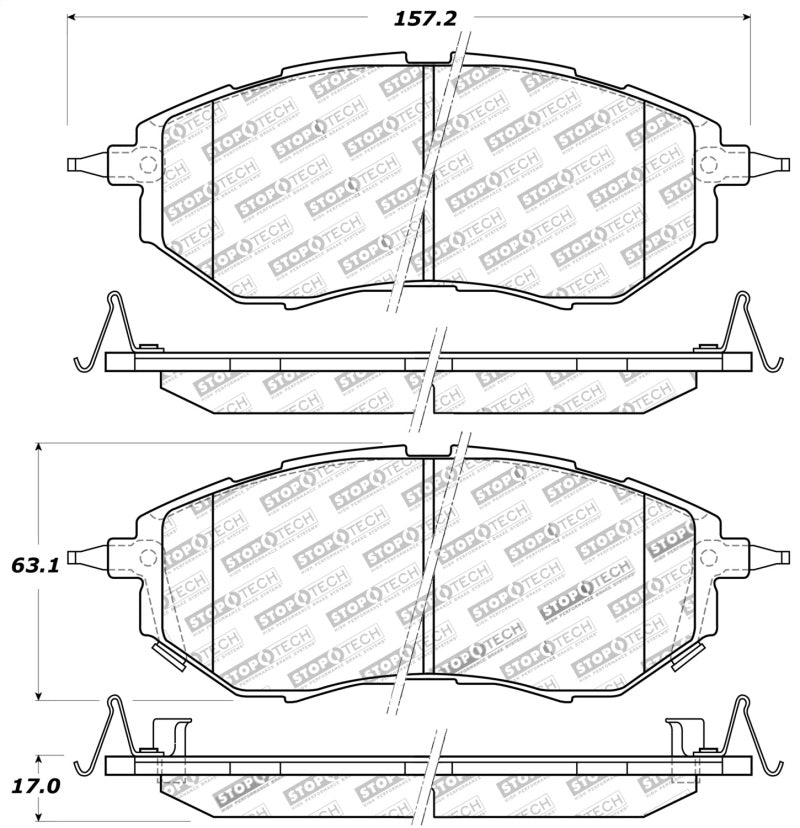 StopTech Performance 05-08 Legacy 2.5 GT Front Brake Pads 309.1078