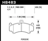 Hawk 08 Porsche 911 Targa 4/4S/03-05 911 GT2/04-08 GT3/07-08 Turbo DTC-70 Race Front Brake Pads KHB483U.635