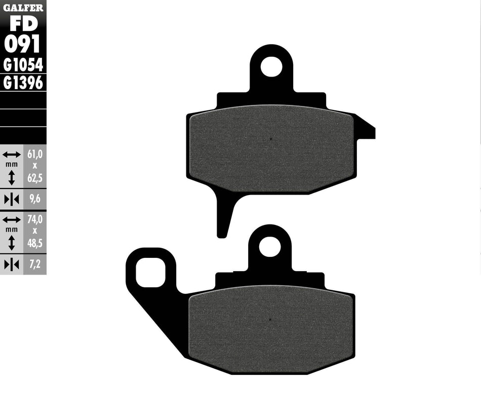 GALFER Brake Pads Semi Metallic Fd091g1054 FD091G1054