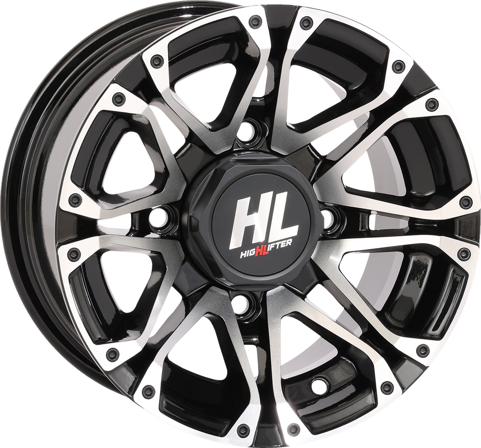 HIGH LIFTER Rad - HL3 - Vorne/Hinten - Schwarz glänzend mit bearbeiteter Felge - 12x7 - 4/156 - 4+3 (+5 mm) 12HL03-1156