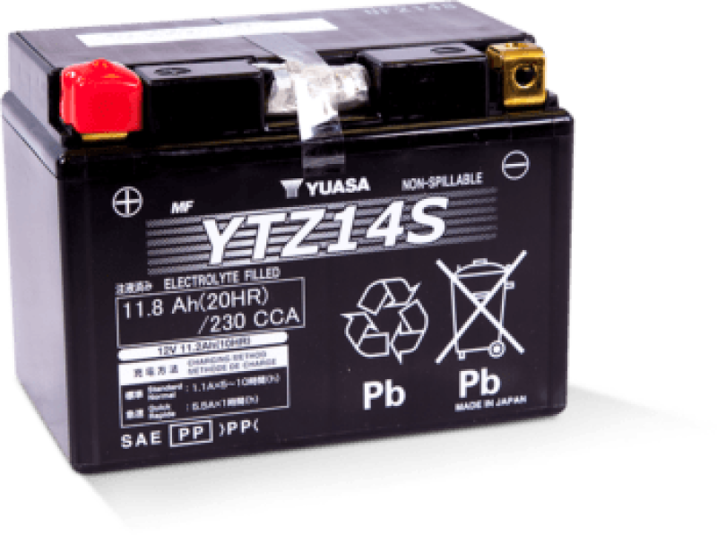 Yuasa YTZ14S Maintenance Free AGM 12 Volt Battery YUAM72Z14