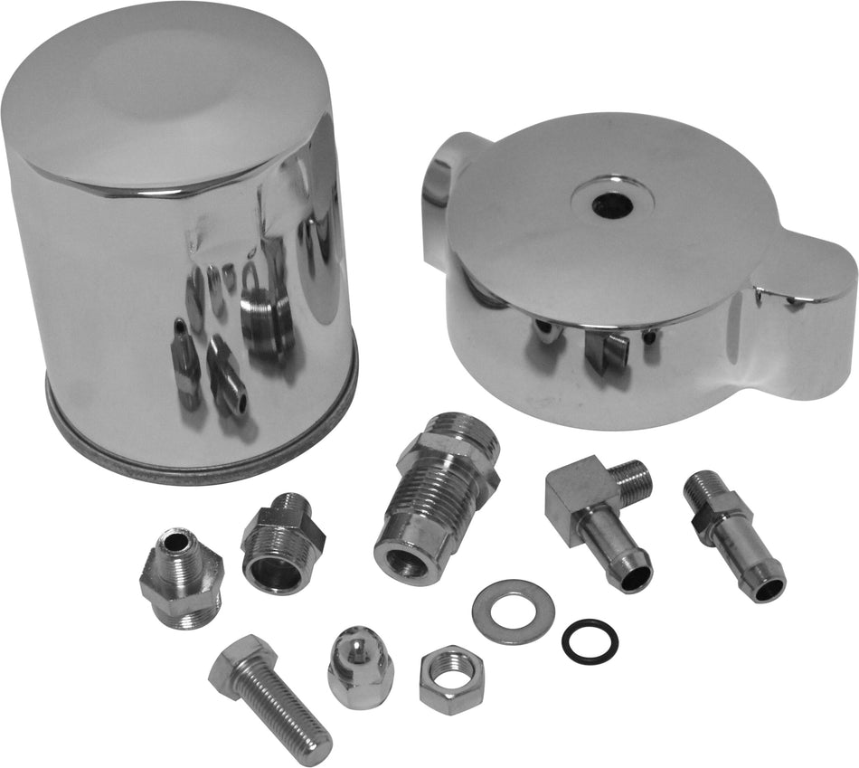 HARDDRIVE Chrome Spin On Oil Filter Kit 14-059