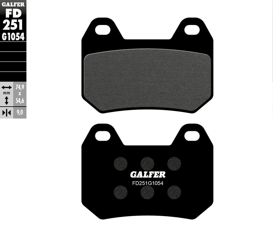 GALFER Brake Pads Semi Metallic Fd251g1054 FD251G1054