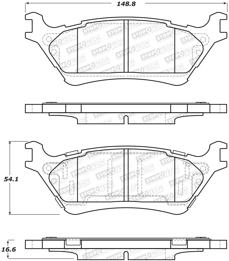 StopTech Street Brake Pads - Rear 308.1602