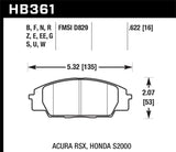 Hawk 02-06 Acura RSX Type S / 06-11 Honda Civic Si / 00-09 S2000 DTC-60 Front Brake Pads KHB361G.622
