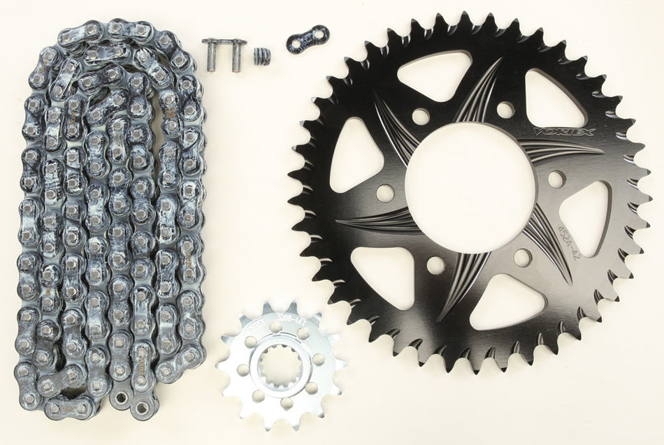 VORTEX Sprocket/Chain Kit Stl/Alu 14/42t Blk Rx3 520-108l Blk CK6299