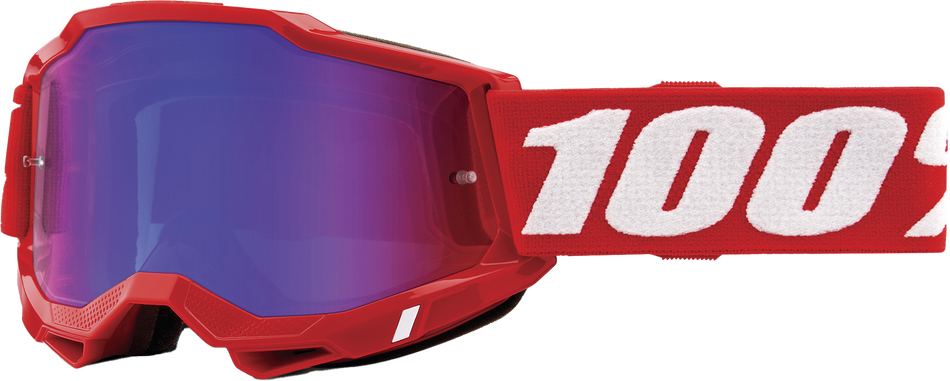 100% Accuri 2 Goggle Neon Red Mirror Red/Blue Lens 50014-00005