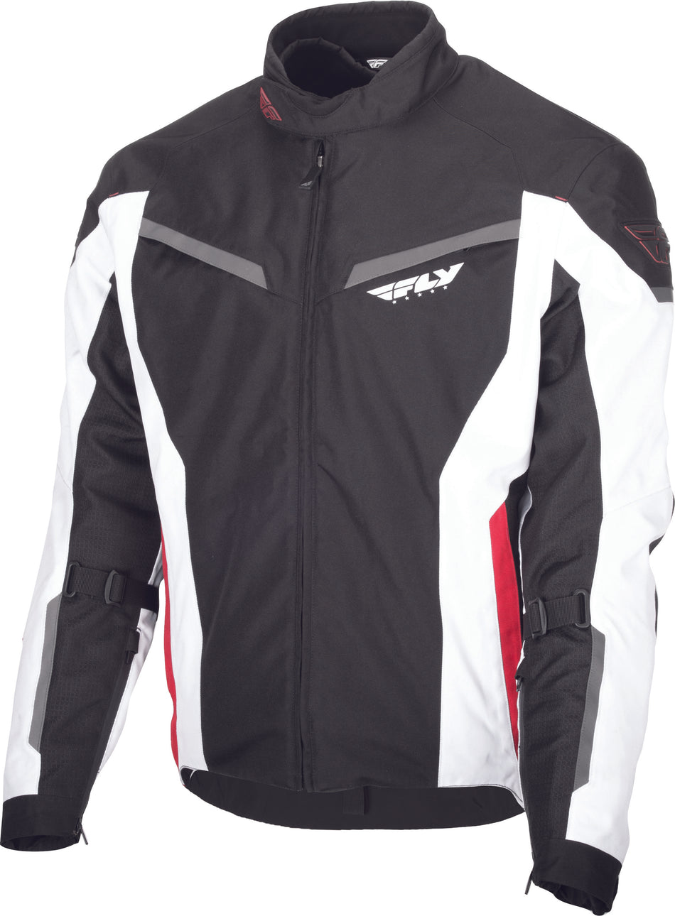 FLY RACING Strata Jacket Black/White/Red Lg 477-2101-4