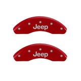 MGP 4 Caliper Covers Engraved Front & Rear JEEP Red finish silver ch 42013SJEPRD
