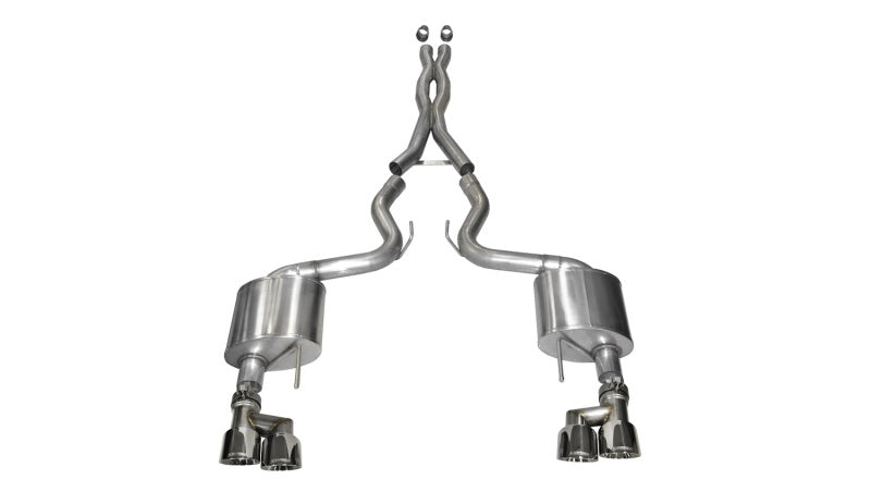 Corsa 15-16 Ford Mustang GT 5.0 3in Cat Back Exhaust Polish Quad Tips (Xtreme) 14335