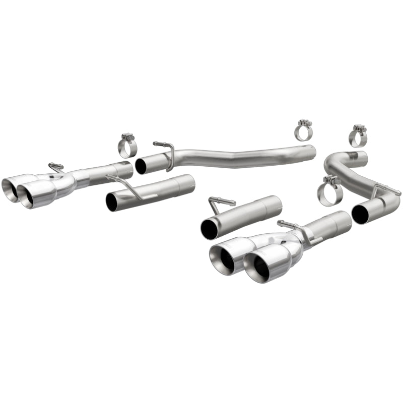 MagnaFlow Axle-Back, SS, 2.5in, Quad Split Rear 3.5in Tip 2015 Dodge Challenger 3.6L V6 19218