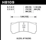 Hawk Alcon TA-6 / AP Racing CP5060-2/3/4/5ST /  AP Racing CP5555 / Rotora FC6 DTC-70 Race Brake Pads KHB109U.710