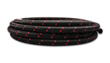 Vibrant -6 AN Two-Tone Black/Red Nylon Braided Flex Hose (10 foot roll) 11966R