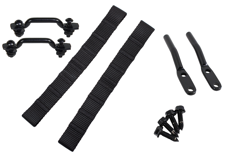 Kentrol 76-95 Jeep CJ/YJ Door Strap Kit Black Powdercoat Stainless Steel 50725