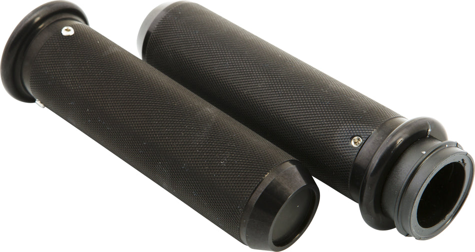 HARDDRIVE Knurled Grips Throttle By Wire Black 1 In R-GR101-KB