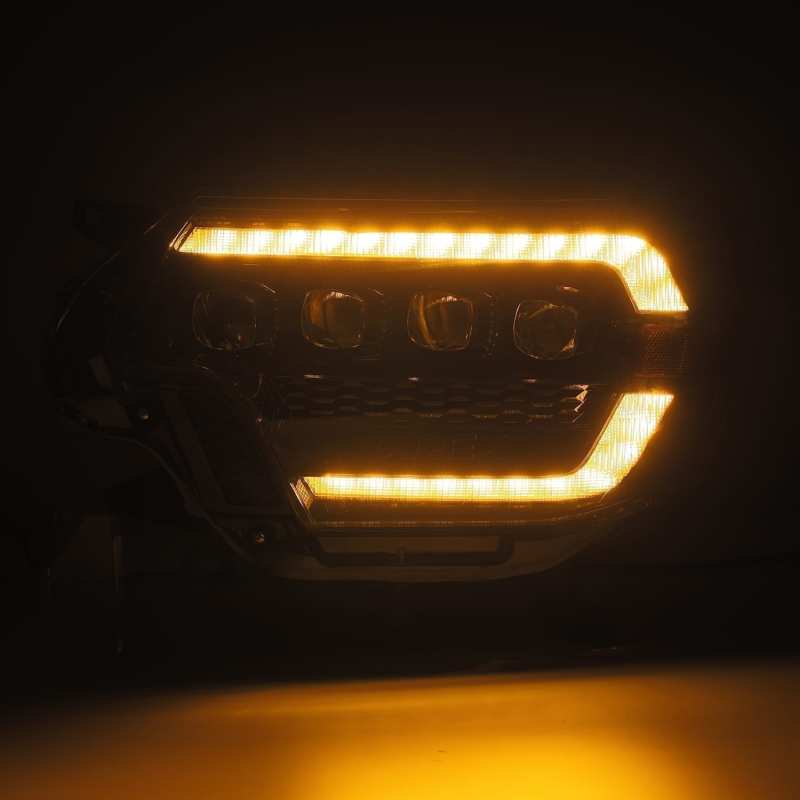 AlphaRex 12-15 Toyota Tacoma NOVA LED Proj Headlights Plank Alpha Blk w/Activ Light/Seq Signal/DRL 880752
