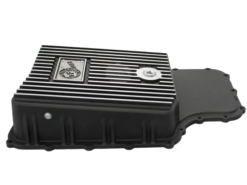 aFe Power Transmission Pan Black Machined 11-14 Ford 6R140 Trucks V8 6.7L (td) 46-70182