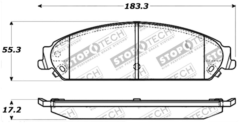 StopTech 06-10 Dodge Charger R/T Sport Performance Front Brake Pads 309.1058