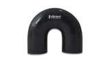 Vibrant 4 Ply Reinforced Silicone Elbow Connector - 1in ID x 5.875in Leg 180 Deg Elbow (BLACK) 19655