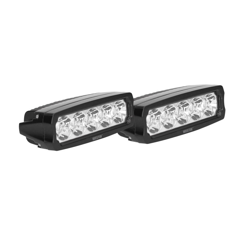 Westin Fusion5 LED Light Bar Single Row 5.5 inch Flex w/3W Epistar (Set of 2) - Black 09-12232-PR