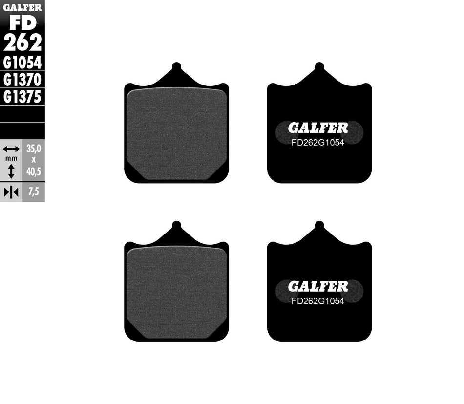 GALFER Brake Pads Semi Metallic Fd262g1054 FD262G1054