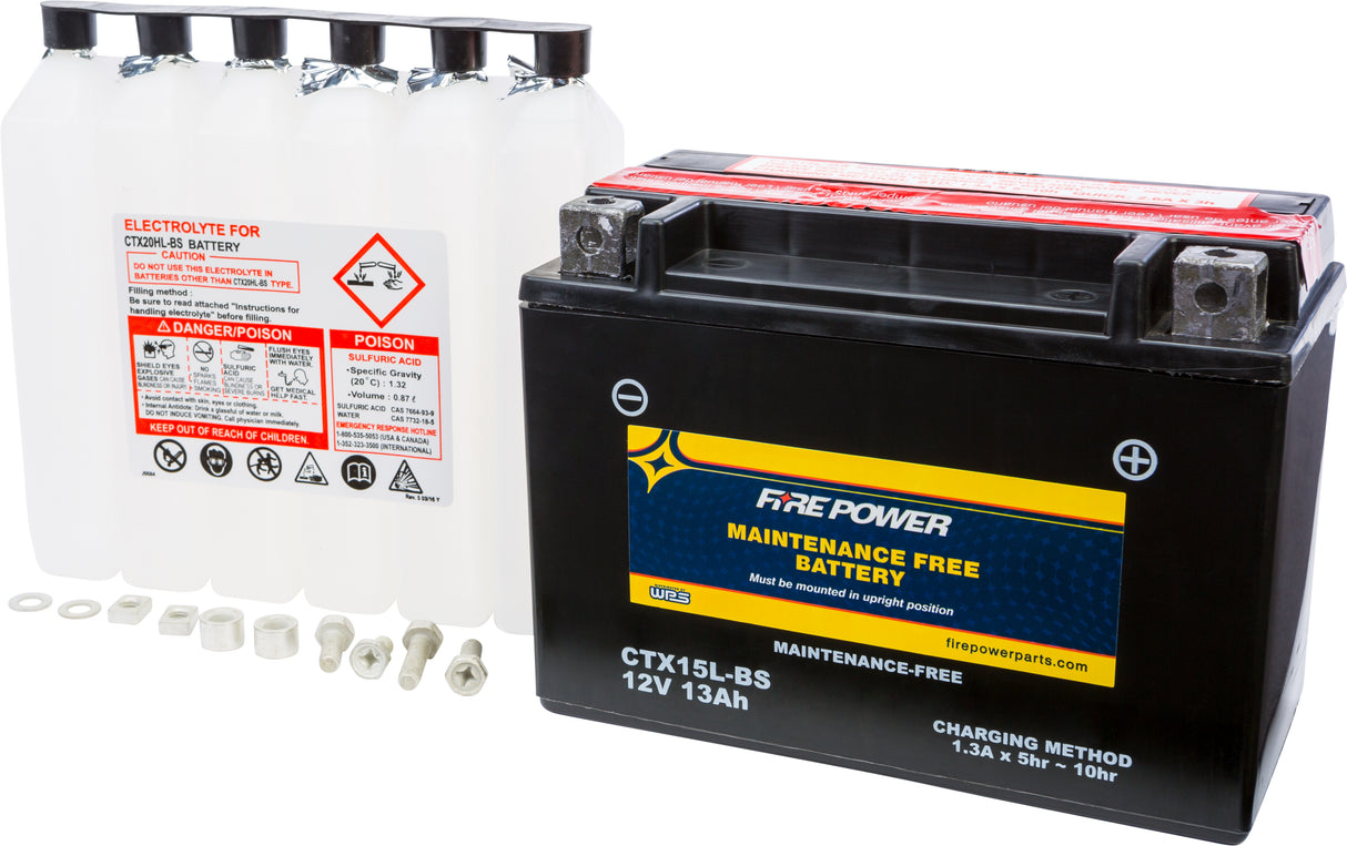 FIRE POWER Battery Ctx15l-Bs Maintenance Free CTX15L-BS