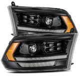 AlphaRex 09-18 Dodge Ram 2500HD LUXX LED Proj Headlights Plank Style Black w/Seq Signal/Smoked DRL 880520