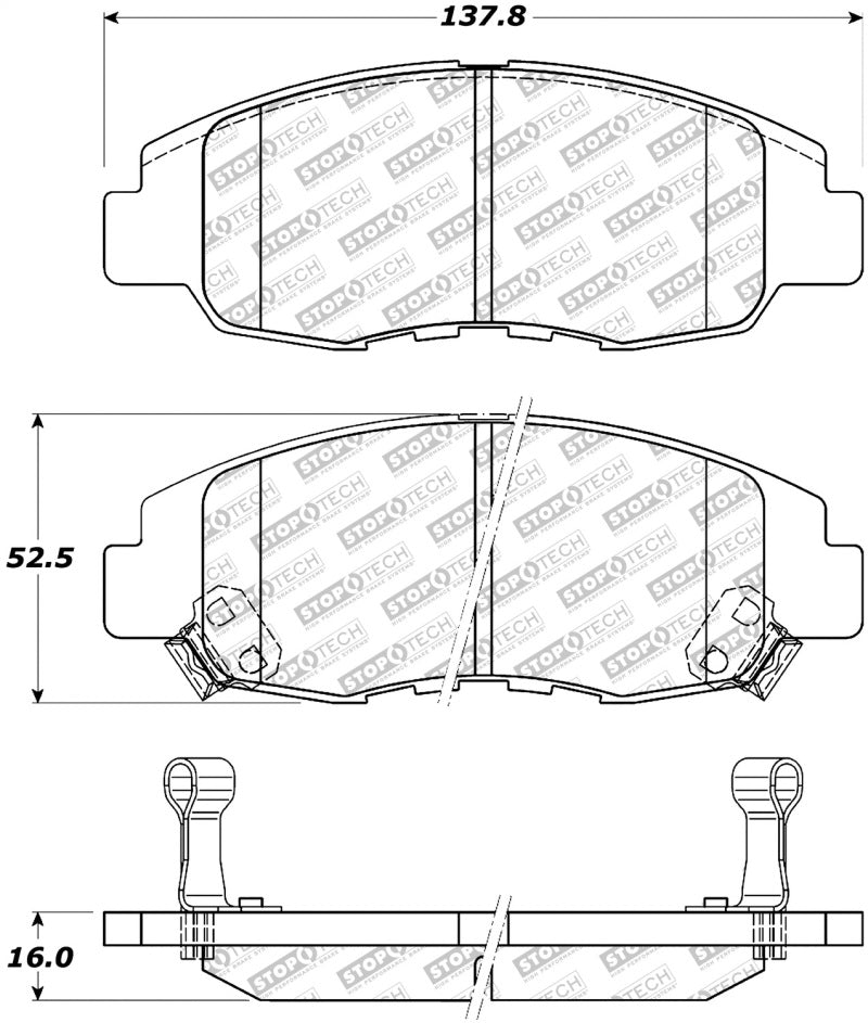 StopTech Street Select Brake Pads - Front/Rear 305.0764