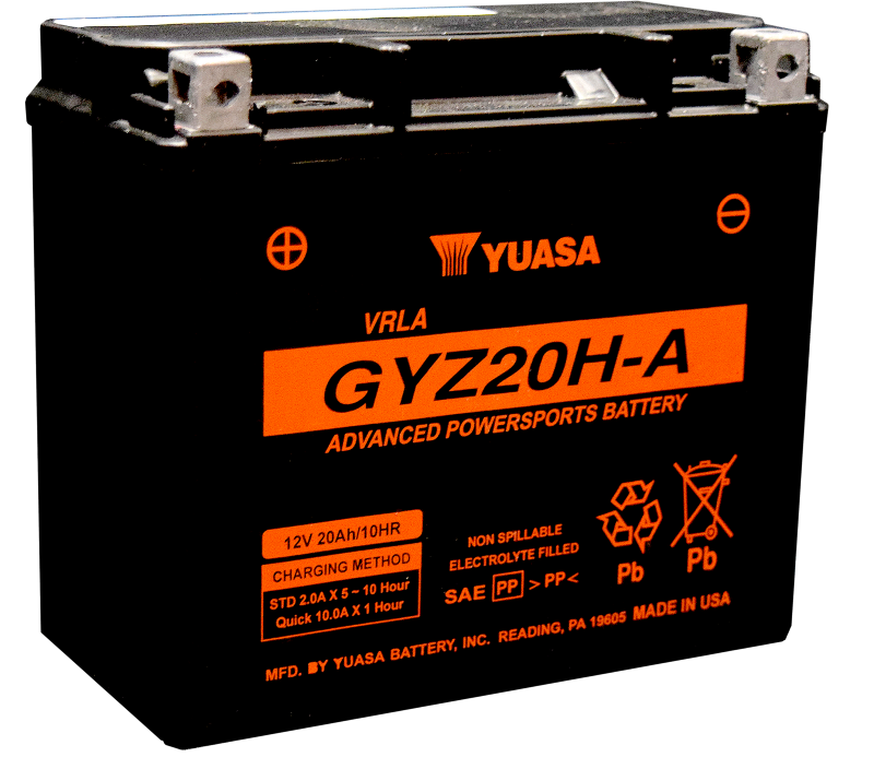 Yuasa GYZ20HA High Performance Maintenance Free AGM 12 Volt Battery YUAM720GHA