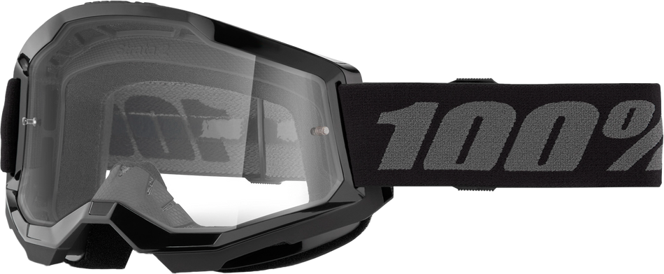 100% Strata 2 Junior Goggle Black Clear Lens 50031-00007