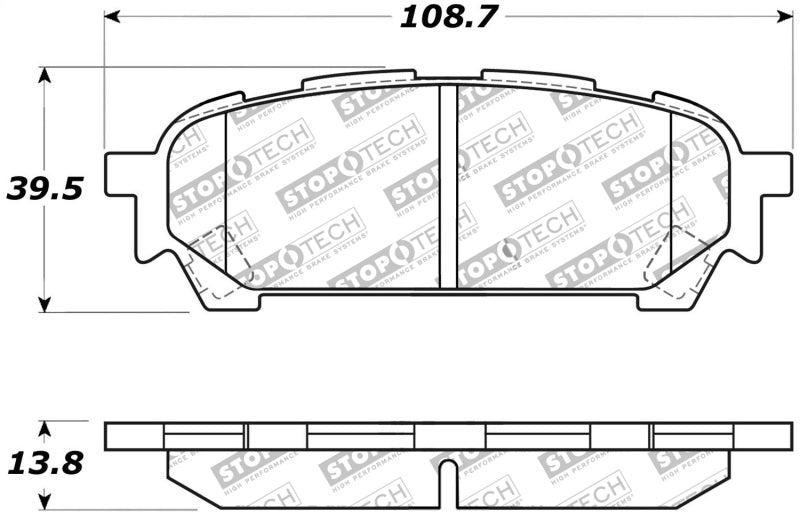 StopTech Street Touring 03-05 WRX Rear Brake Pads 308.1004