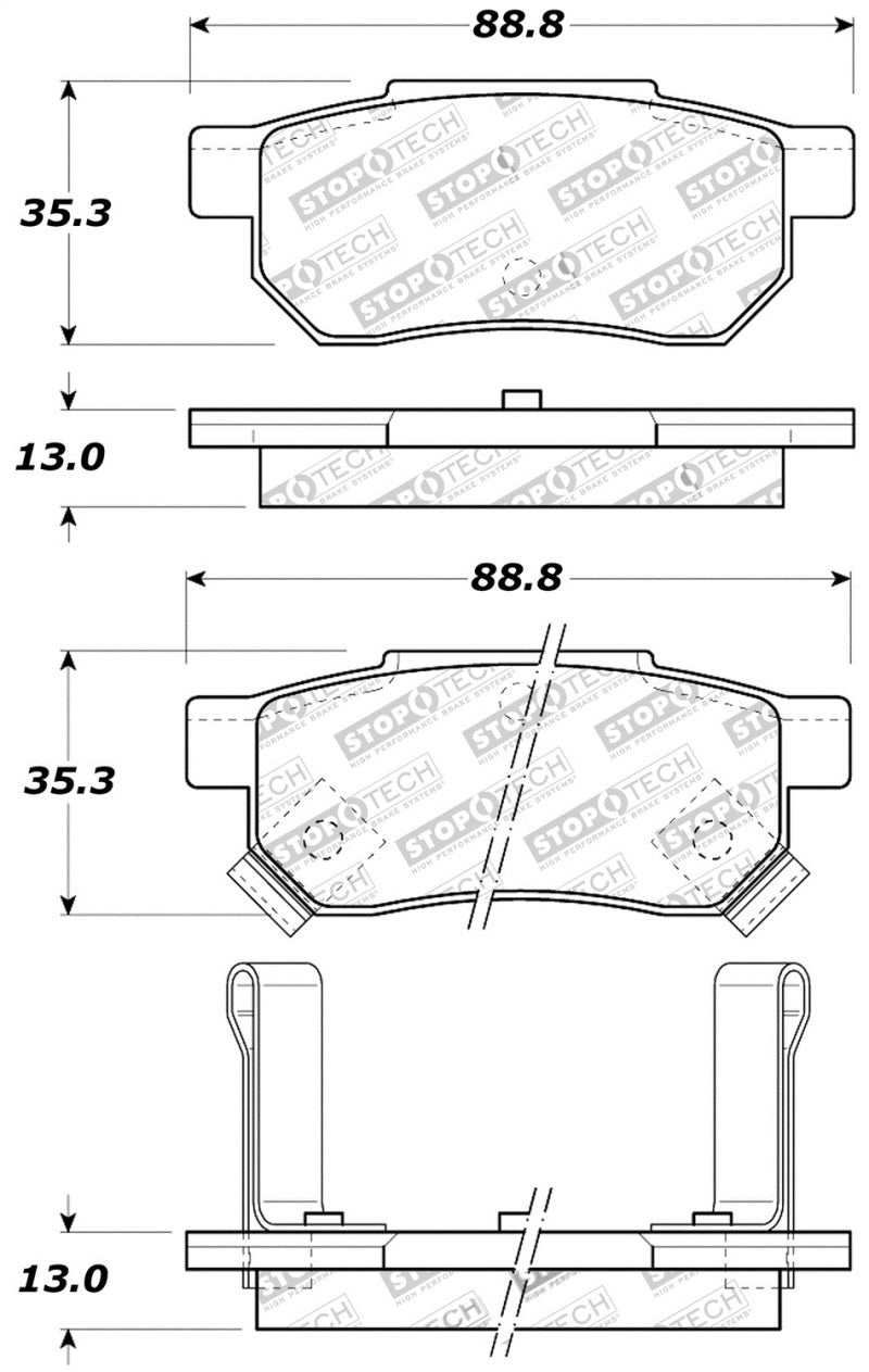 StopTech Performance 90-01 Integra (exc. Type R)/90-93 Civic EX Coupe w rear disc & abs/99-00 Civic 309.0374